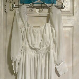 White floor length maxi dress from shein, worn only once